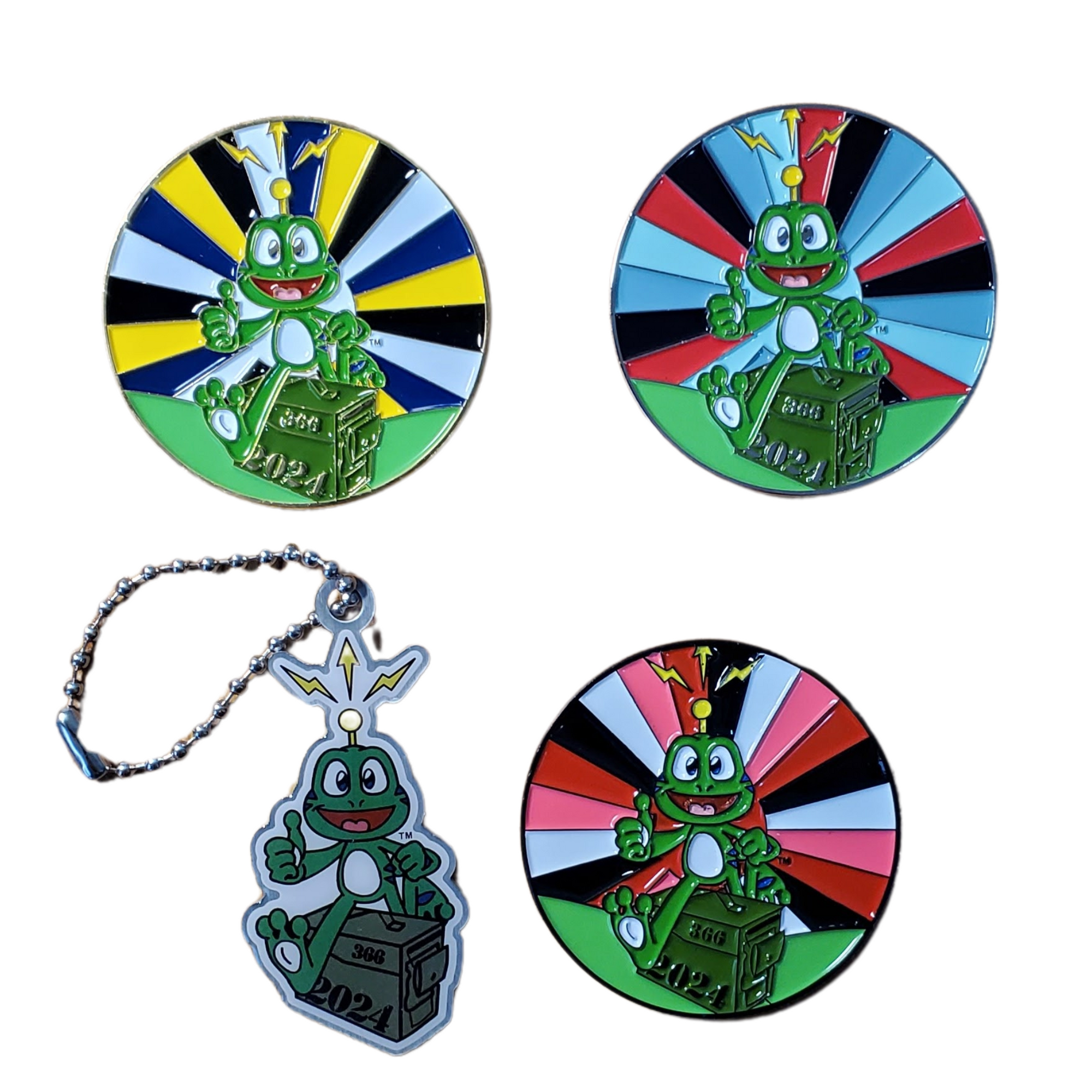 Signal the Frog Leap Day 2024 Geocoins & Tag Bundle