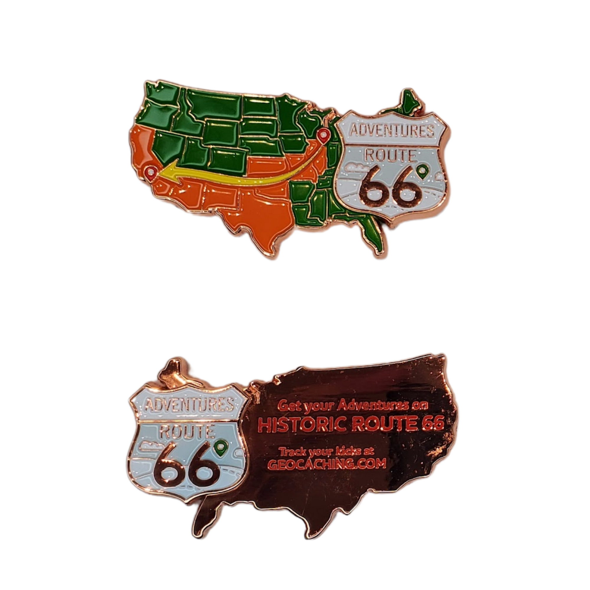 Copper Finish Route 66 Adventure Lab Geocoin